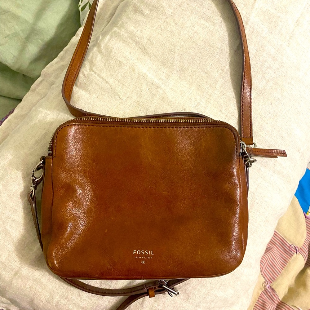 Fossil Brown Leather Crossbody Purse
